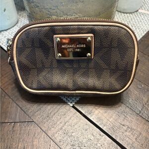 Michael Kors Brown and Gold Coin Pouch